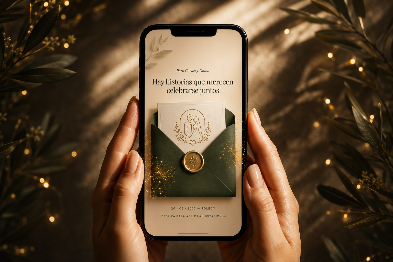 Sobre de una invitación personalizada
